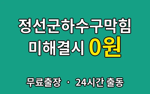 강원도 정선군 하수구막힘